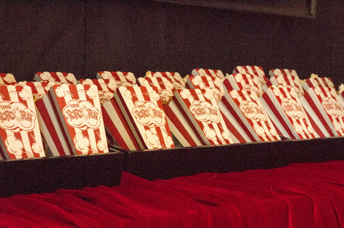 red and white theater seats